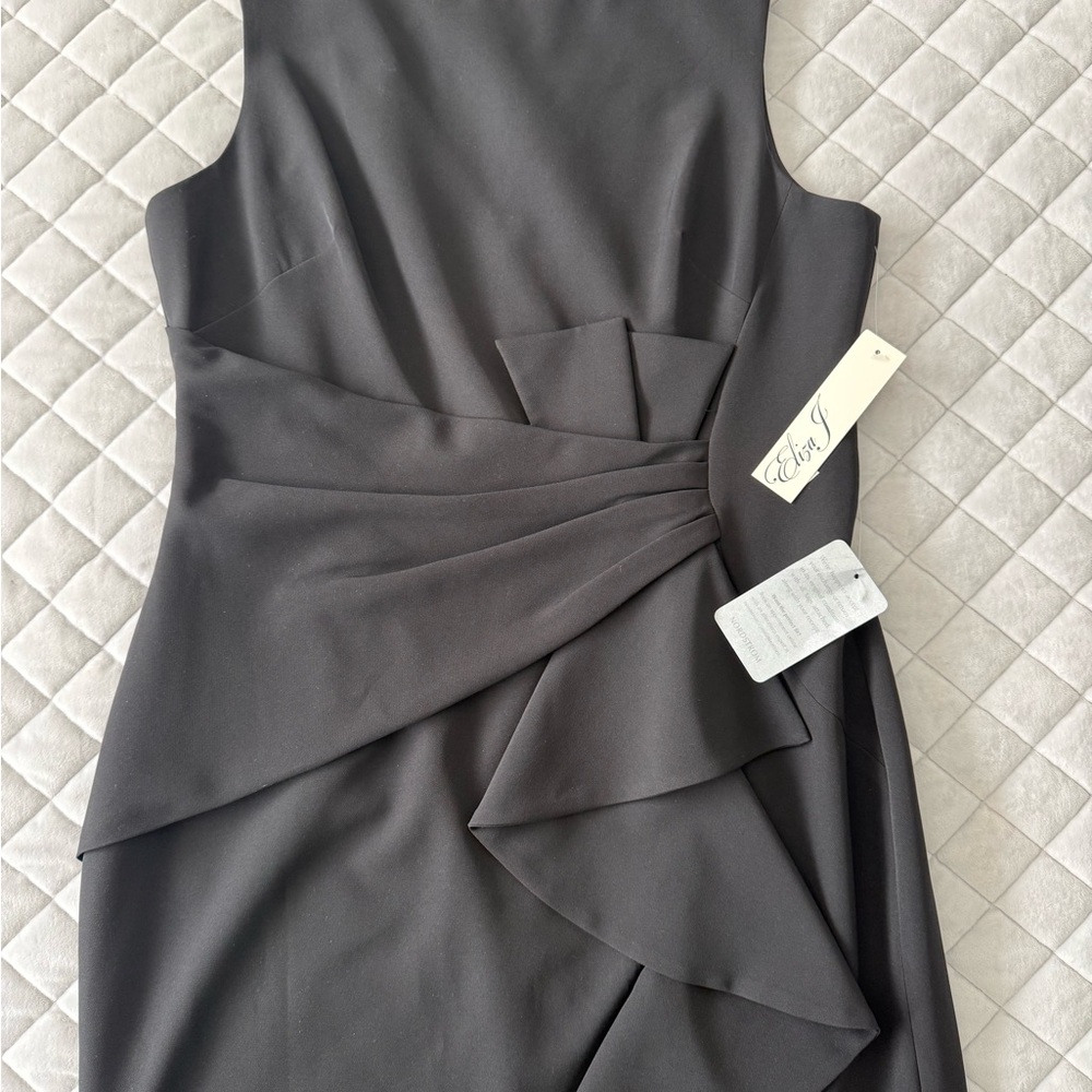 Eliza J Black Asymmetrical floor length Dress